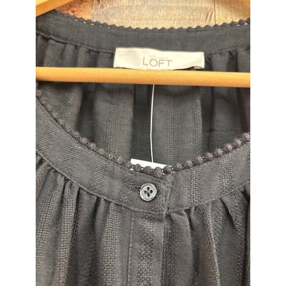 Ann Taylor Loft Black Button-Front Blouse M NWT - Picture 5 of 8
